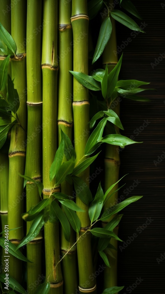 Obraz premium Bamboo Material Structure Background - Generative AI