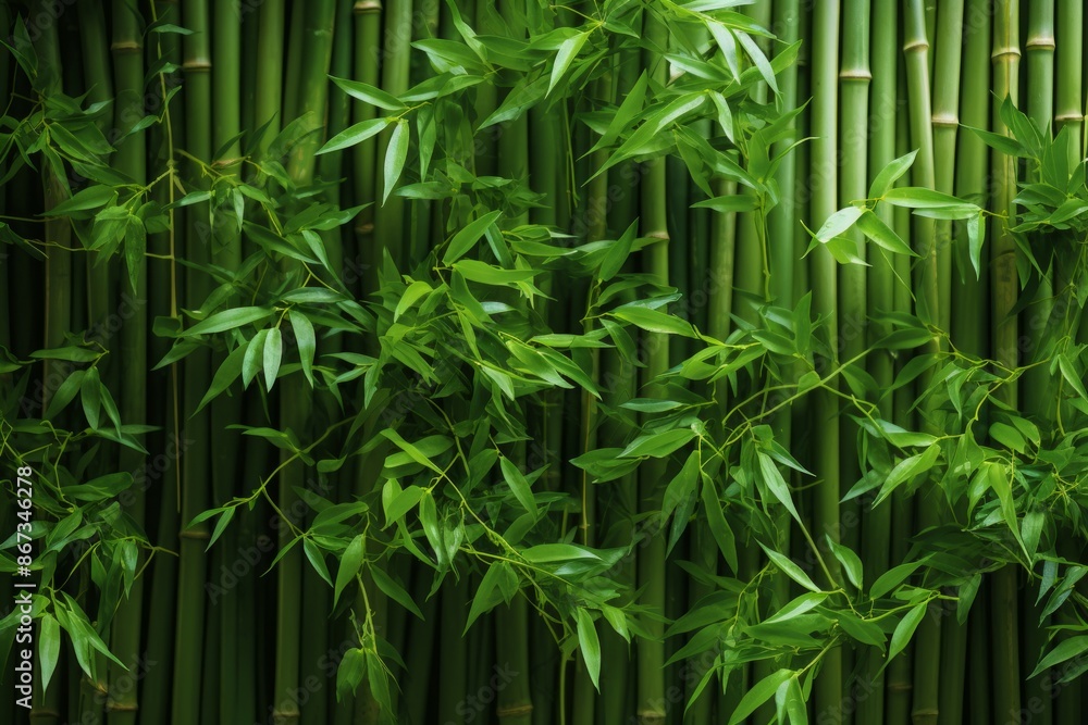 Obraz premium Bamboo Material Structure Background - Generative AI
