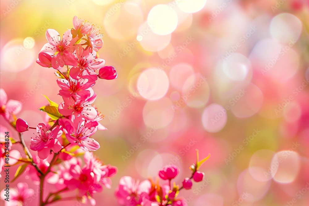 Pink flowers in the sunlight with bokeh background. Pink flowers in the sunlight with bokeh background.