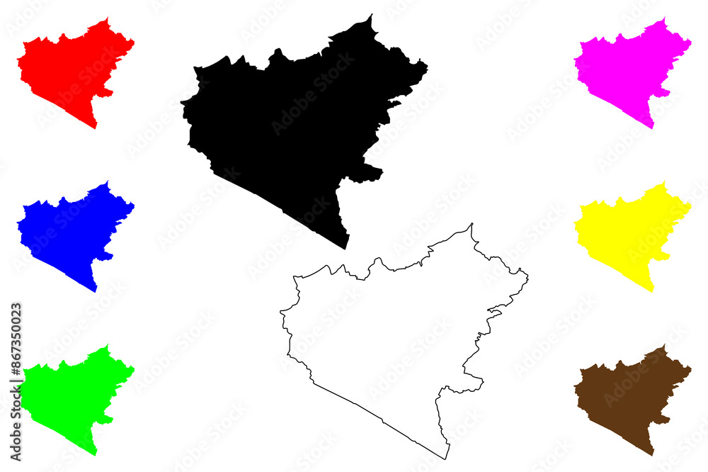 Hinckley and Bosworth Non-metropolitan district, Borough (United Kingdom of Great Britain and Northern Ireland, ceremonial county Leicestershire or Leics, England) map vector, scribble sketch map Hinckley and Bosworth Non-metropolitan district, Borough (United Kingdom of Great Britain and Northern Ireland, ceremonial county Leicestershire or Leics, England) map vector, scribble sketch map