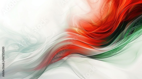 background template abstrak white green red color light, Generate AI.