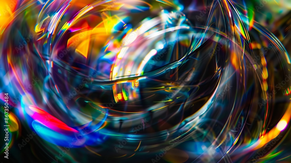 A blurry image of a colorful light. A blurry image of a colorful light.