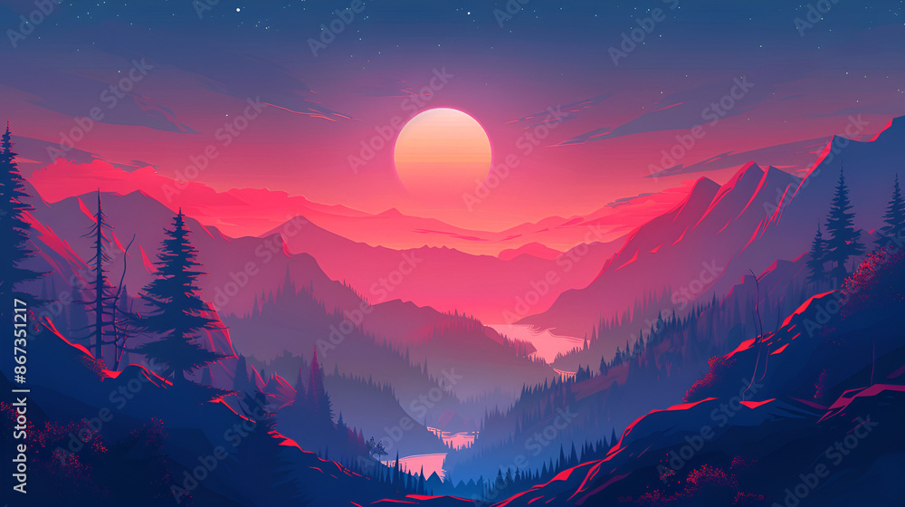 sunset in the mountains sunset in the mountains