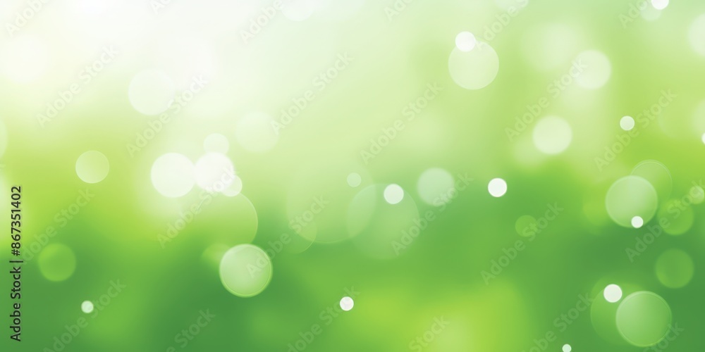 Obraz premium Green Bokeh Background with Sun Flare