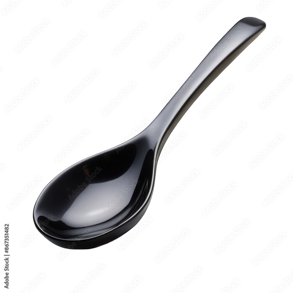 Empty Black plastic spoon isolated on transparent background Empty Black plastic spoon isolated on transparent background