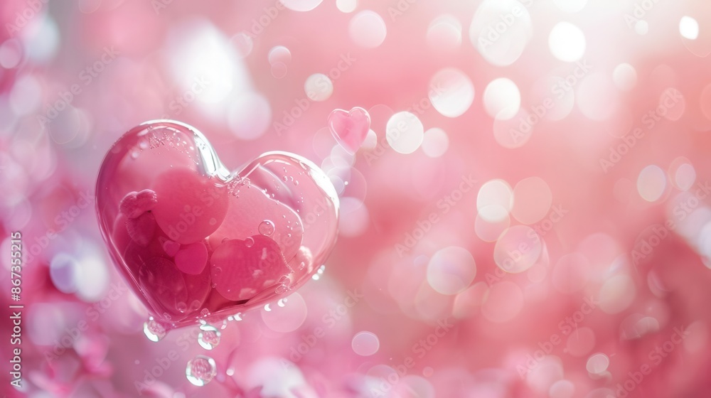 Love is in the Air. Romantic pink heart background Love is in the Air. Romantic pink heart background