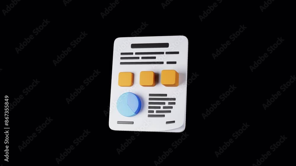 Financia Analysis 3D Icon Loop Financia Analysis 3D Icon Loop