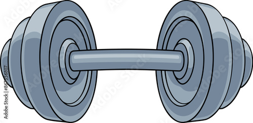 A dumb bell gym weight lifting or weightlifting dumbbell icon illustration