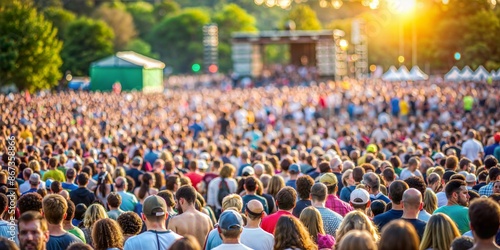 Wallpaper Mural Outdoor Event Audience Blur: A blurred background of an audience at an outdoor event, with people gathered in a large open space.	
 Torontodigital.ca