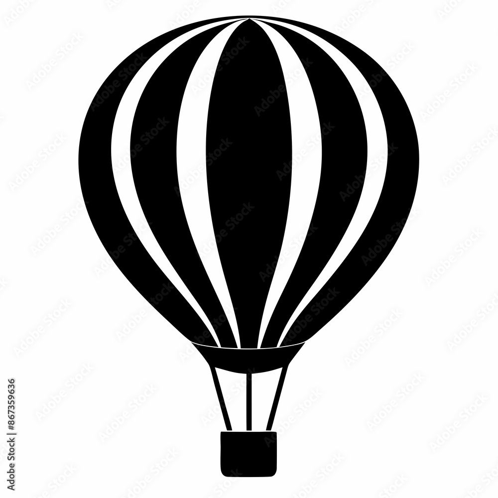 Fototapeta premium Hot air balloon silhouette vector illustration. 