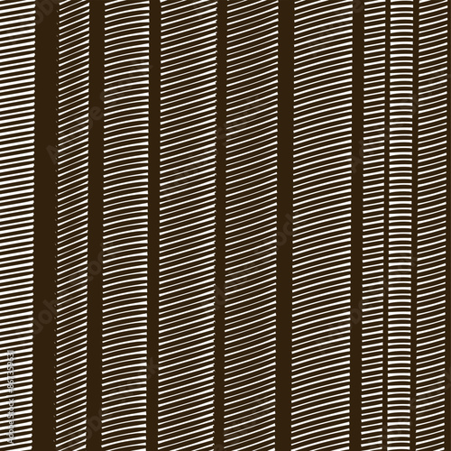 A ribbed wall in the form of repeating wooden slats or blinds.
