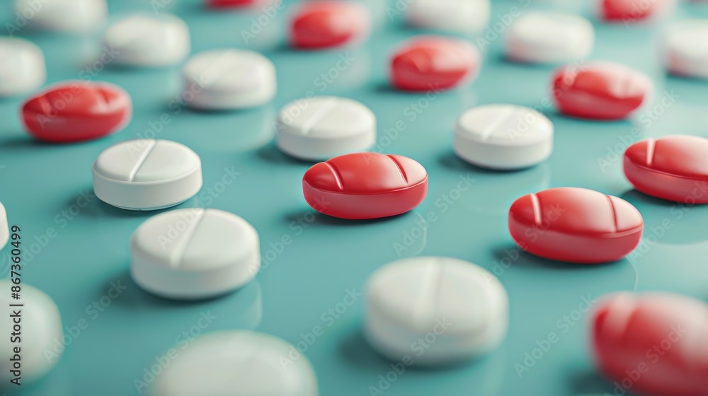 A pill stands out among rows of pills A pill stands out among rows of pills