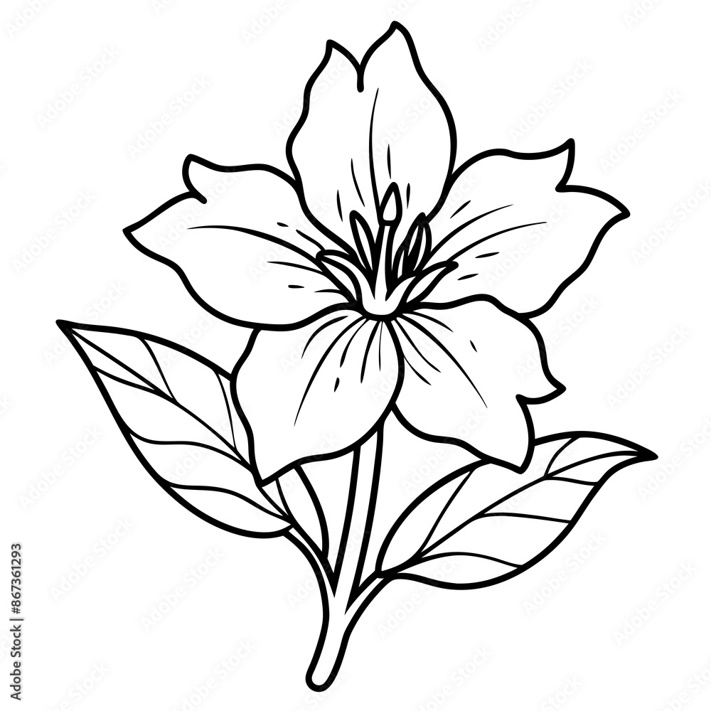 Obraz premium Line art of Evening Primrose flower 