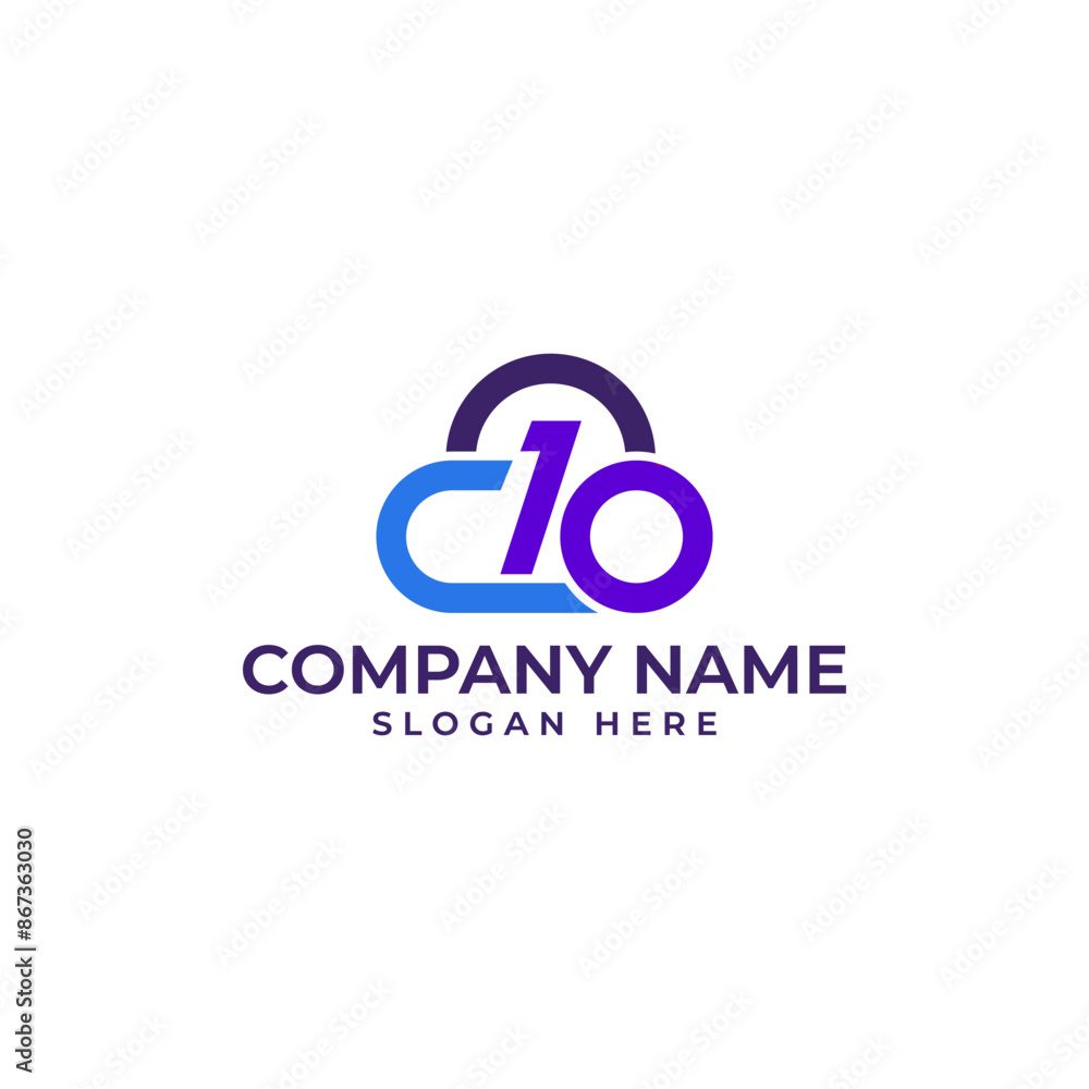 Cloud technology with C10 initial lettermark in modern minimalist style Cloud technology with C10 initial lettermark in modern minimalist style