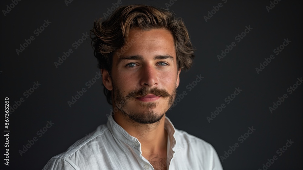 Photo of handsome man with mustache and beard Photo of handsome man with mustache and beard