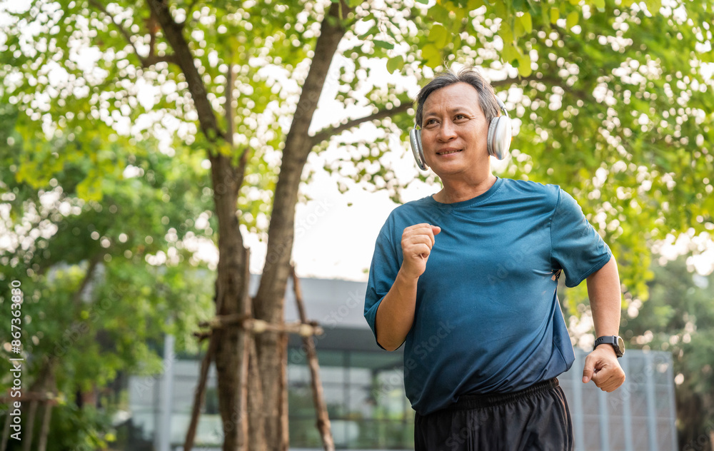 Senior old man runner exercise outdoor nature park. fitness man jogging wearing sportswear. Mature athlete man in sportswear Workout running at public park. Health and activity old man lifestyle Senior old man runner exercise outdoor nature park. fitness man jogging wearing sportswear. Mature athlete man in sportswear Workout running at public park. Health and activity old man lifestyle