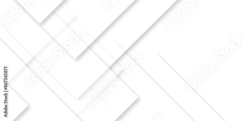 Abstract white background with diamond and triangle shapes layered in modern abstract pattern design.Grey white abstract square background geometry shine and layer element vector for presentation.