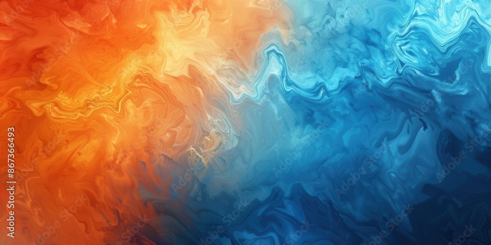 Fototapeta premium Vibrant Harmony. Orange and blue color contrast concept