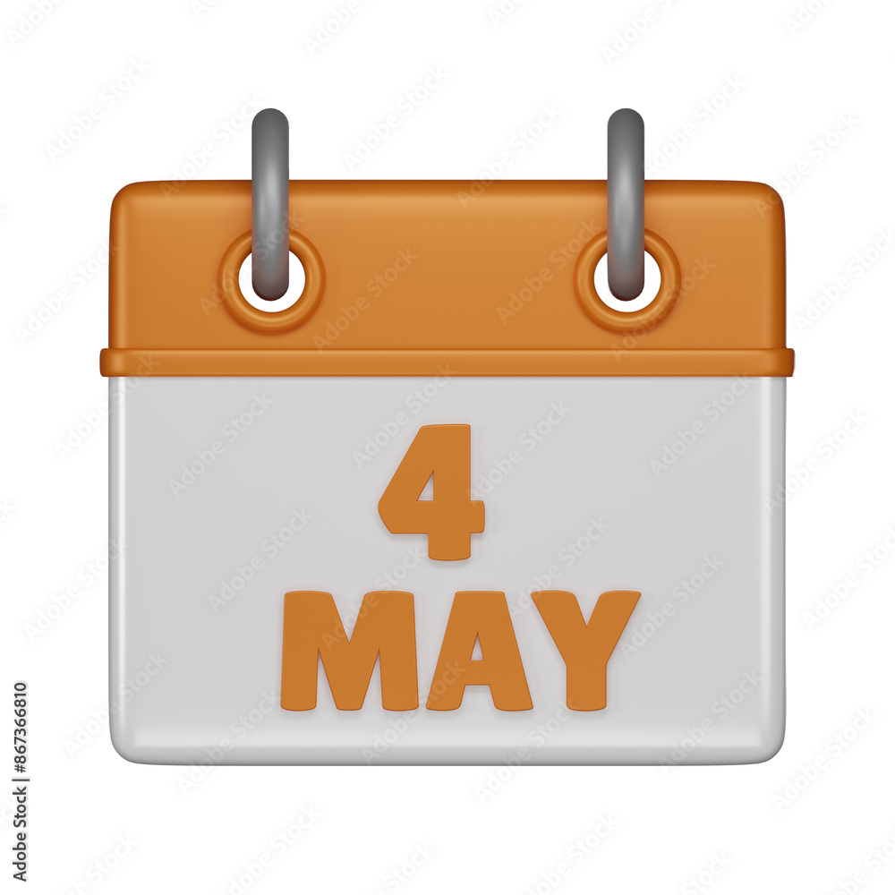 4 May Calendar 3d icon