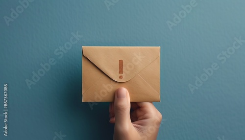 Closeup of a whistleblower s hand holding an envelope marked  Confidential,  confidential report, ethical reporting