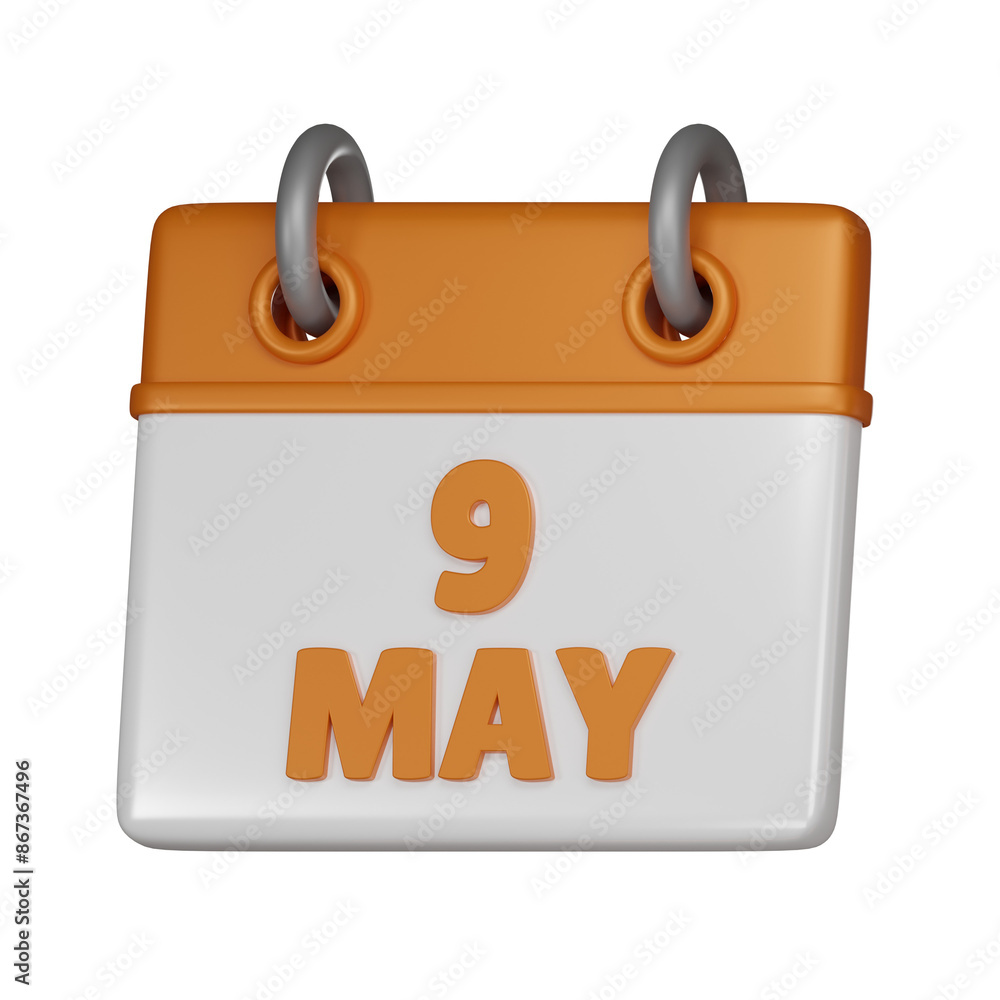 9 May Calendar 3d icon 9 May Calendar 3d icon