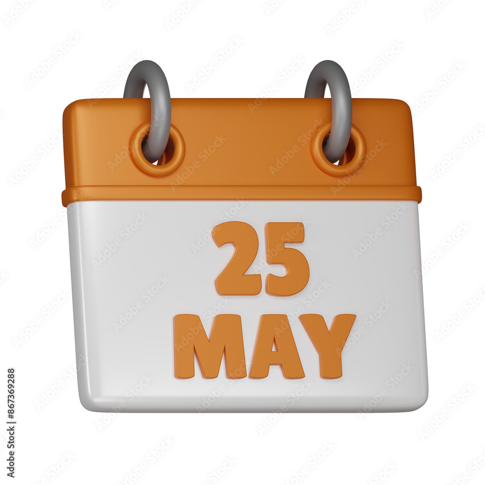 25 May Calendar 3d icon 25 May Calendar 3d icon