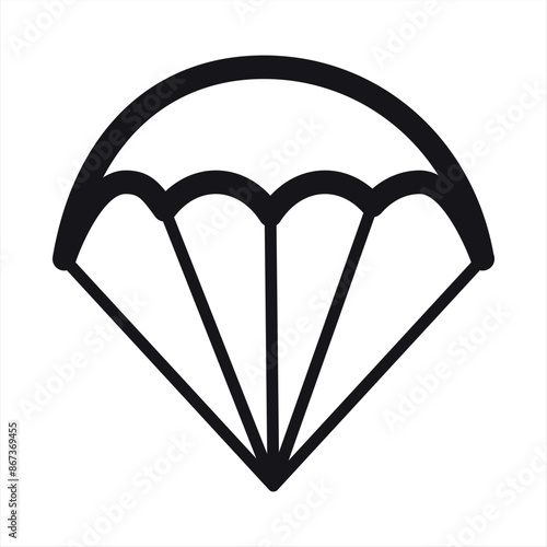Parachute open vector icon on white background. Flat vector parachute open icon symbol sign from modern airport terminal collection for mobile concept and web