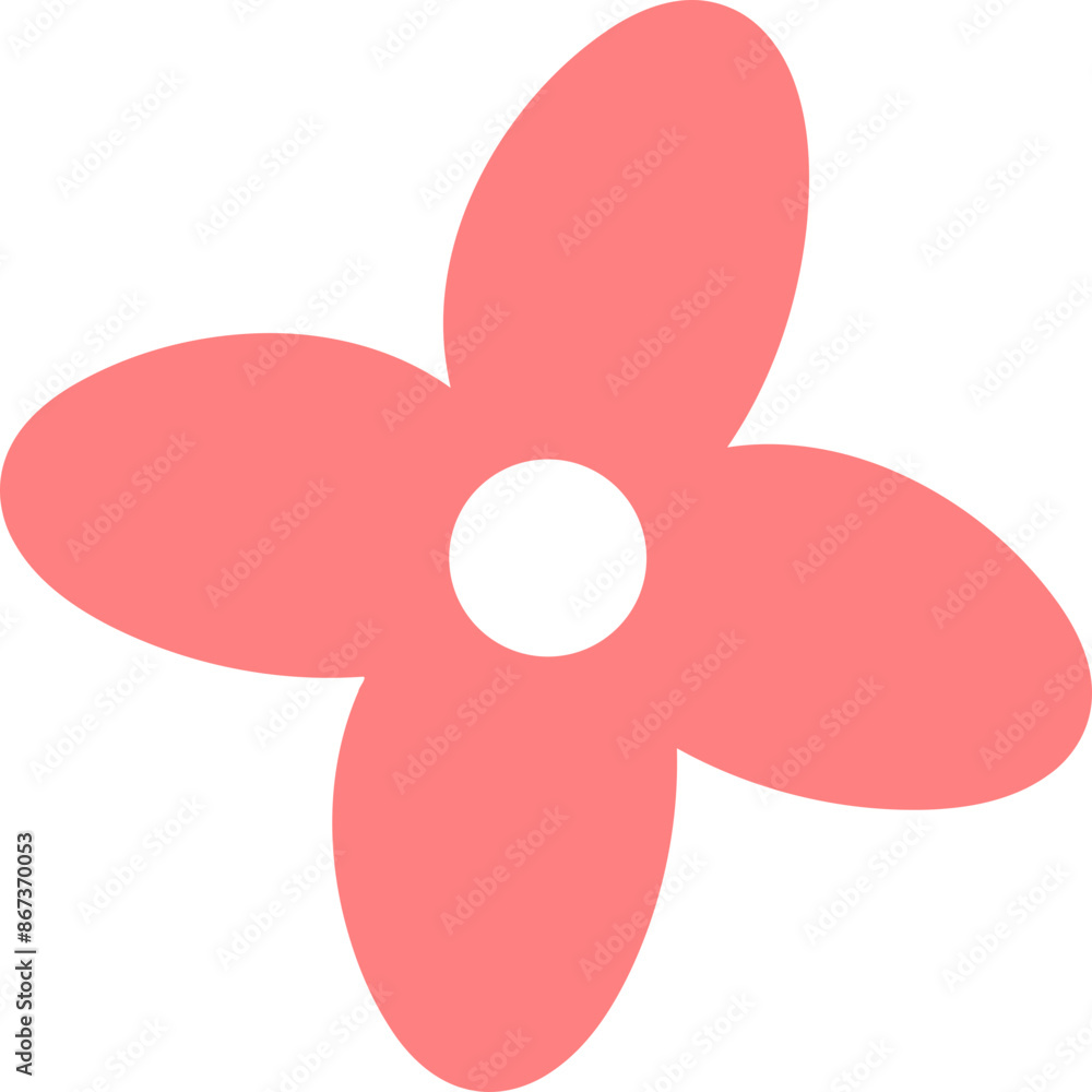 4 petaled Flower Hand Drawn Illustration 4 petaled Flower Hand Drawn Illustration