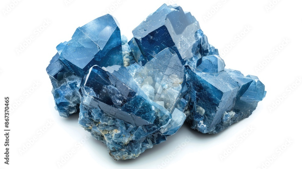 Natural uncut indigolite mineral sample isolated on white background Natural uncut indigolite mineral sample isolated on white background