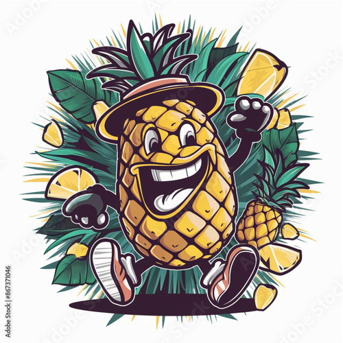 A pineapple with a smile on it