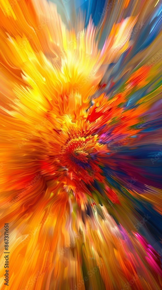 custom made wallpaper toronto digitalVibrant, colorful abstract swirl bursting with energy, perfect for backgrounds and creative projects. Evokes movement and depth in a psychedelic fantasy