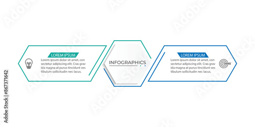 Vector infographic design template with 2 options or steps