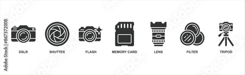 Camera banner web icon vector illustration concept with icon