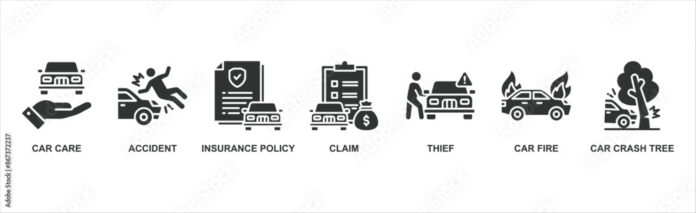 Car insurance banner web icon vector illustration concept with icon Car insurance banner web icon vector illustration concept with icon
