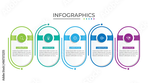 Design template infographic vector element with 5 step