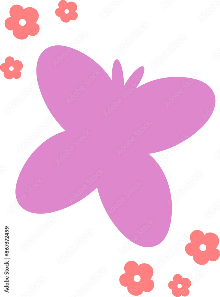 Butterfly and flowers Illustration Butterfly and flowers Illustration