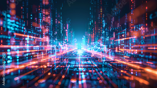 Wallpaper Mural Digital data tunnel Torontodigital.ca