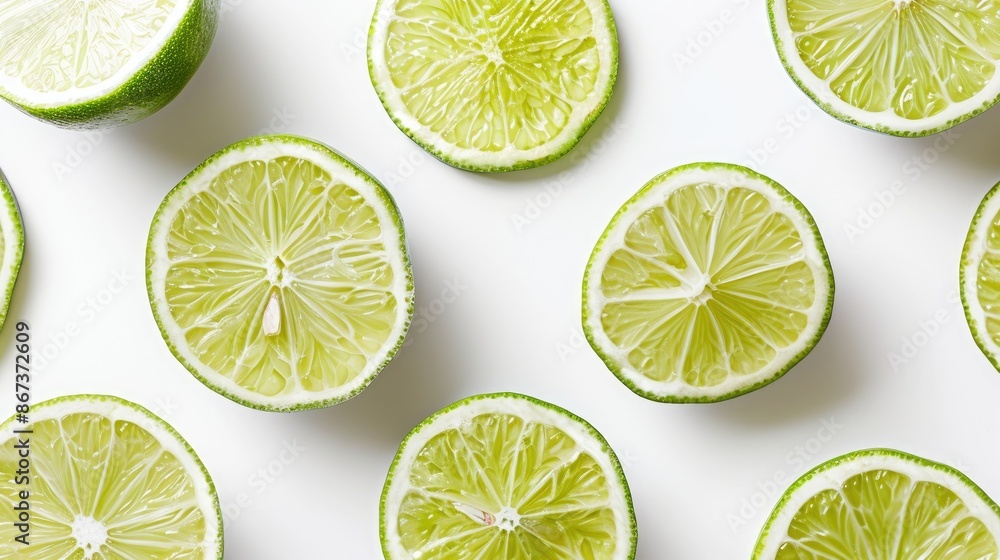 Lime slices isolated on a white background Lime slices isolated on a white background
