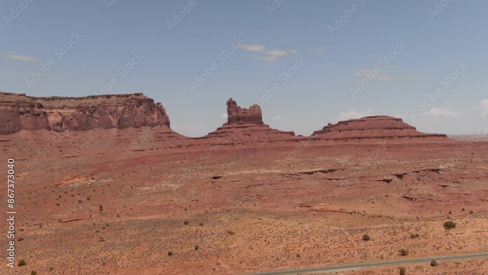 Monument Valley Setting Hen Butte Aerial Shot Forward Navajo Nation Southwest Utah USA Monument Valley Setting Hen Butte Aerial Shot Forward Navajo Nation Southwest Utah USA