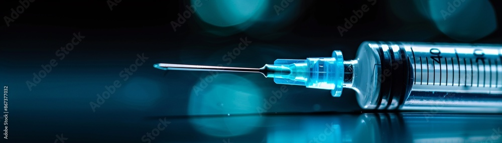 Closeup shot of a syringe and needle, detailed view, high resolution, medical functionality, sterile setting, sharp and precise Closeup shot of a syringe and needle, detailed view, high resolution, medical functionality, sterile setting, sharp and precise