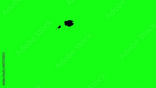 Explosion on a green background. 3d animation