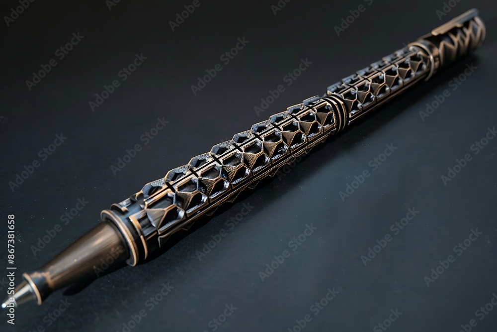 Naklejka premium A pen that writes in three-dimensional script