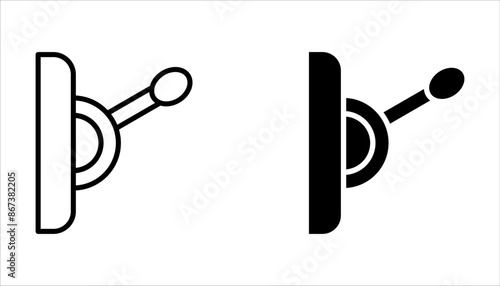 Lever icon set, sign and symbols in thin linear outline style on white background