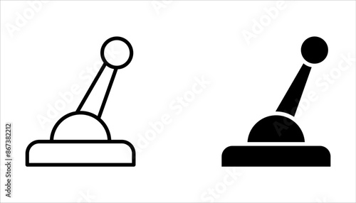 Lever icon set, sign and symbols in thin linear outline style on white background