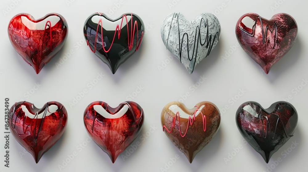 Artistic Glossy Hearts Collection Artistic Glossy Hearts Collection