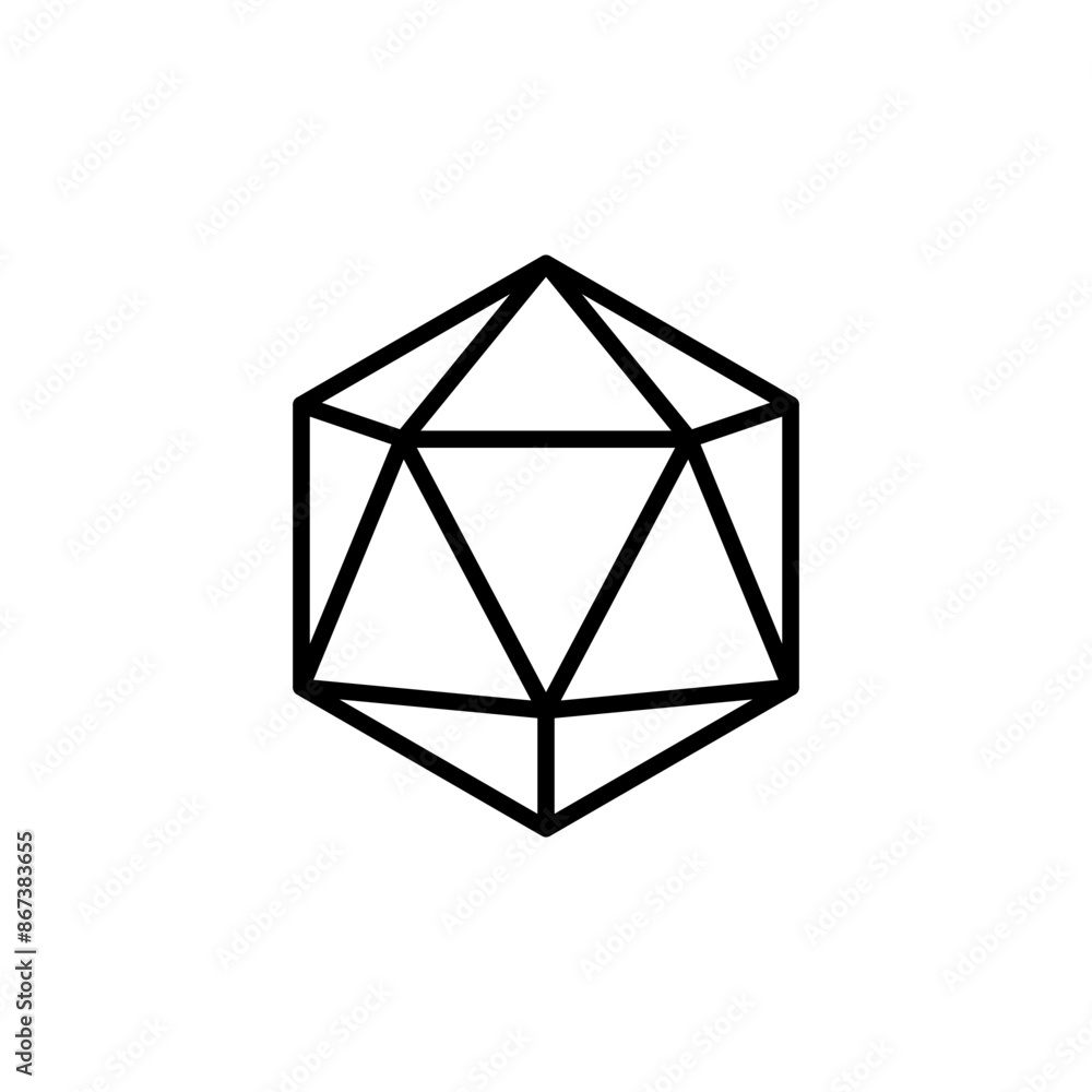 Dice D20 Icon Set Gaming Die Illustrations for Board Games and Role-Playing Games Dice D20 Icon Set Gaming Die Illustrations for Board Games and Role-Playing Games