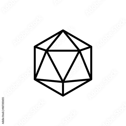 Dice D20 Icon Set Gaming Die Illustrations for Board Games and Role-Playing Games