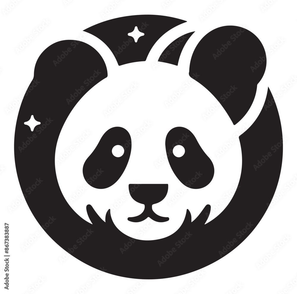 panda silhouette vector isolated on white background. panda silhouette vector isolated on white background.