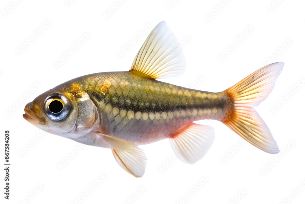 a tiny fish swimming isolated on background a tiny fish swimming isolated on background