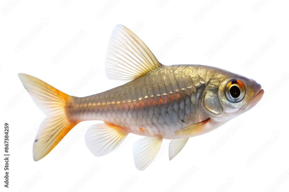 a tiny fish swimming isolated on background a tiny fish swimming isolated on background